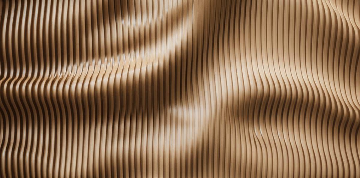 طراحی دیوار چوبی موج دار برای پروژه های مینیمال